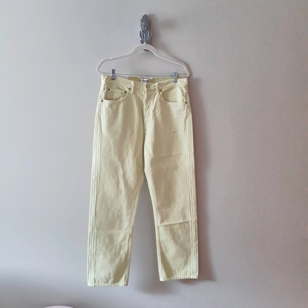NWT Agolde 90s mid rise loose fit jeans limoncello - Picture 10 of 11
